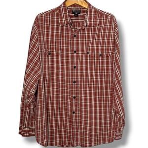 Polo Jeans Company Button Up Men's Size XL Outdoors Classic Cotton Neutral Plaid